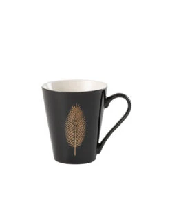 Tasse Plume Porcelaine Noir / Or