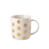 Tasse Ronde En Porcelaine Blanche / Or