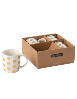 Tasse Ronde En Porcelaine Blanche / Or -Magasin De Meubles De Qualité tasse ronde en porcelaine blanche or 2