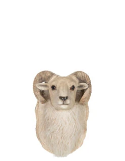 Tête De Chèvre Suspendue En Poly Beige Petit