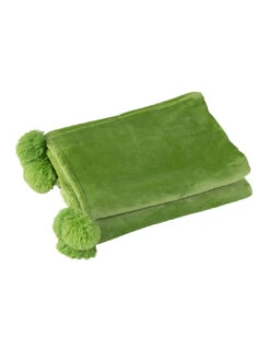 Magasin De Meubles De Qualité -Magasin De Meubles De Qualité tissu a carreaux en polyester vert herbe avec pomponj line 1
