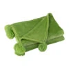 Plaid Pompon Polyester Vert Gazon
