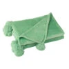 Plaid Pompon Polyester Vert Vif