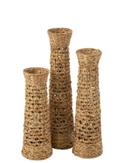 Ensemble De 3 Vases Jan En Jacinthe D'eau Naturelle