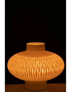 Vase à Rayures, Boule Basse En Verre Blanc -Magasin De Meubles De Qualité vase a rayures boule basse en verre blancj line 2