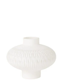 Vase à Rayures, Boule Basse En Verre Blanc