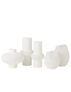 Vase à Rayures, Boule Basse En Verre Blanc -Magasin De Meubles De Qualité vase a rayures boule basse en verre blancj line 3