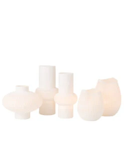 Vase à Rayures, Boule Basse En Verre Blanc -Magasin De Meubles De Qualité vase a rayures boule basse en verre blancj line 4