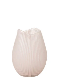 Vase à Rayures En Verre Rose Clair Grand