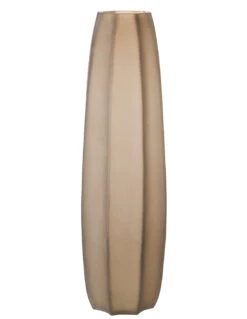 Vase à Rayures Longues En Verre De Sable Marron Clair