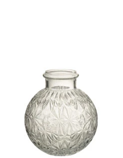 Vase Balle En Verre Taillé Transparent Petit