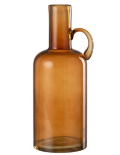 Vase Cylindre 1 Poignée En Verre Marron
