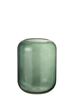 Vase Cylindre En Verre Vert Moyen
