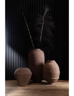 Vase En Papier Mâché Marron Grand -Magasin De Meubles De Qualité vase en papier mache marron grandj line 2