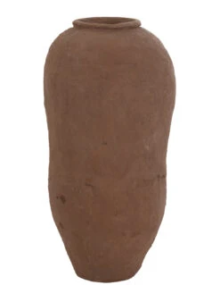 Vase En Papier Mâché Marron Grand