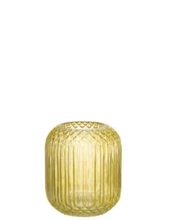 Vase En Verre Jaune Coupé à Droite Petit