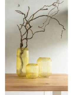 Vase En Verre Jaune Coupé à Droite Petit -Magasin De Meubles De Qualité vase en verre jaune coupe a droite petitj line 3