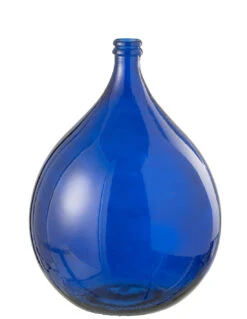 Vase Lisbonne En Verre Bleu Grand